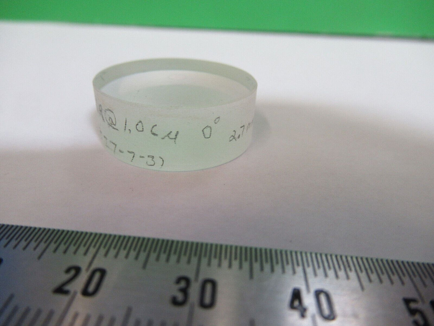 OPTICAL LENS COATED  1" DIAMETER .375" THICK LASER OPTICS AS PICTURED &Q5-B-02