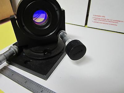 OPTICAL COATED FILTER LENS + MICROMETER IN ORIEL MOUNT LASER OPTICS  BIN#Q2-09