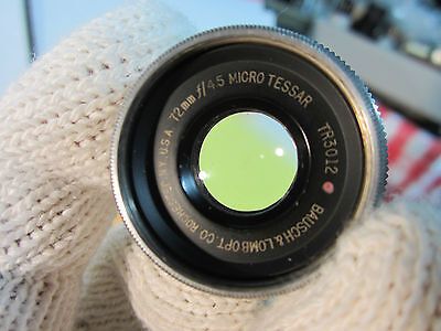 MICROSCOPE PART OBJECTIVE BAUSCH LOMB MICRO TESSAR 72 mm  OPTICS BIN#24-86