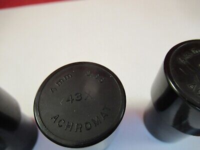 ANTIQUE BAUSCH LOMB LOT EMPTY OBJECTIVE PLASTIC CANS MICROSCOPE AS IS &Q5-A-59