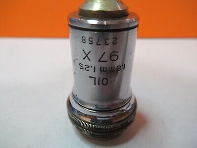 VINTAGE OBJECTIVE BAUSCH LOMB 97X OPTICS MICROSCOPE PART AS PICTURED &7B-B-138