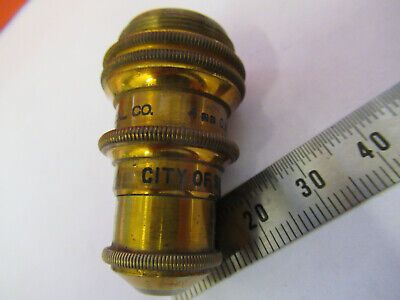 ANTIQUE BRASS BAUSCH LOMB OBJECTIVE 4mm MICROSCOPE PART AS PICTURED #F6-B-92