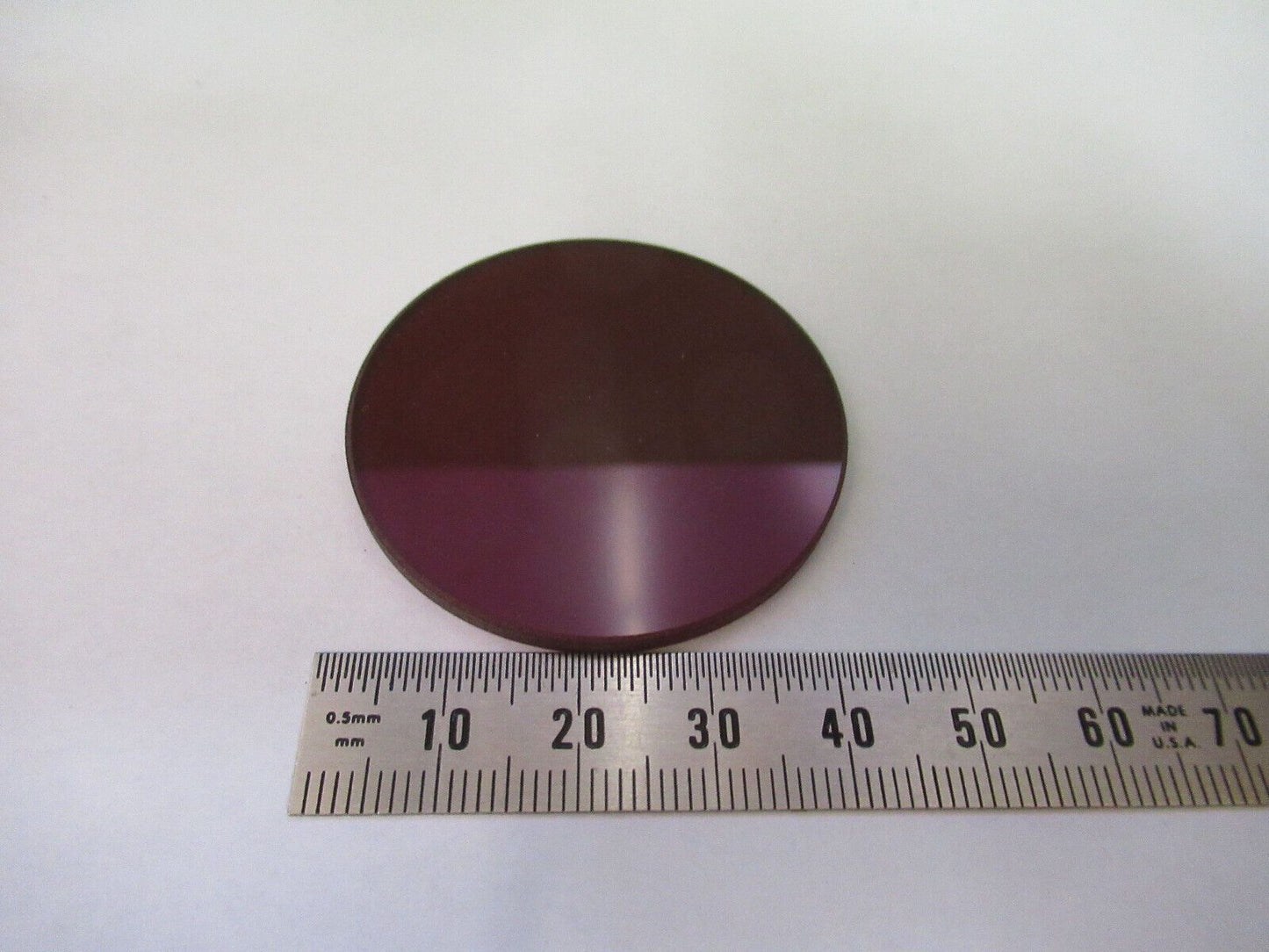 OPTICAL LARGE GLASS RED FILTER OPTICS AS PICTURED R1-B-50