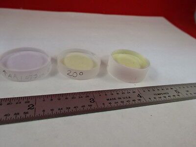 OPTICAL LOT MIL SPEC COATED FLAT FUSED SILICA LASER OPTICS AS IS BIN#N6-B-18