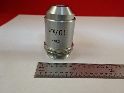 MICROSCOPE PART OBJECTIVE LEITZ GERMANY 10X OPTICS AS IS B#C5-H-28