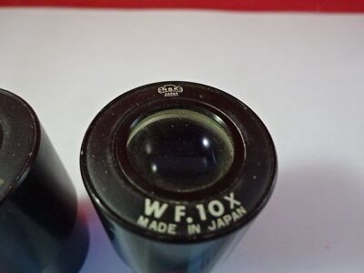 NIKON NSK JAPAN LOT 2 EA EYEPIECE OCULAR WF 10X MICROSCOPE OPTICS AS IS &51-A-32