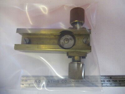 ANTIQUE MICROSCOPE PART LEITZ GERMANY BRASS FINE STAGE  AS PICTURED &13-FT-21