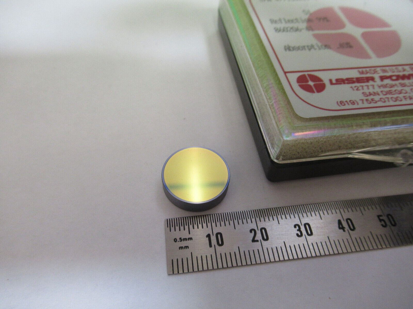 OPTICAL SILICON METAL LENS GOLD PLATED INFRARED LASER OPTICS AS PICTURED H3-A-83