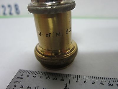 ANTIQUE MICROSCOPE PART BRASS OBJECTIVE 7 LEITZ GERMANY OPTICS #K1-97ii