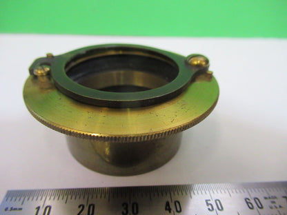 ANTIQUE BRASS FIXTURE CONDENSER RARE ENGLAND MICROSCOPE PART AS PICTURED R6-A-28