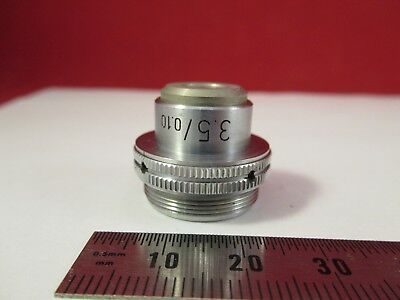 LEITZ WETZLAR GERMANY OBJECTIVE 3.5X /170 MICROSCOPE OPTICS AS PICTURED &FT-4-43