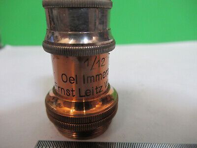 ANTIQUE ERNST LEITZ 100X 1/12 OBJECTIVE MICROSCOPE PART AS PICTURED Z1-A-55