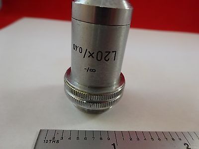 MICROSCOPE PART OBJECTIVE L20X LEITZ GERMANY OPTICS AS IS BIN#R2-C-05