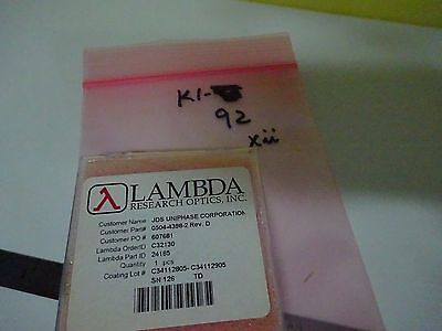 OPTICAL COATED LENS LAMBDA RESEARCH JDS UNIPHASE LASER OPTICS AS IS BIN#K1-92