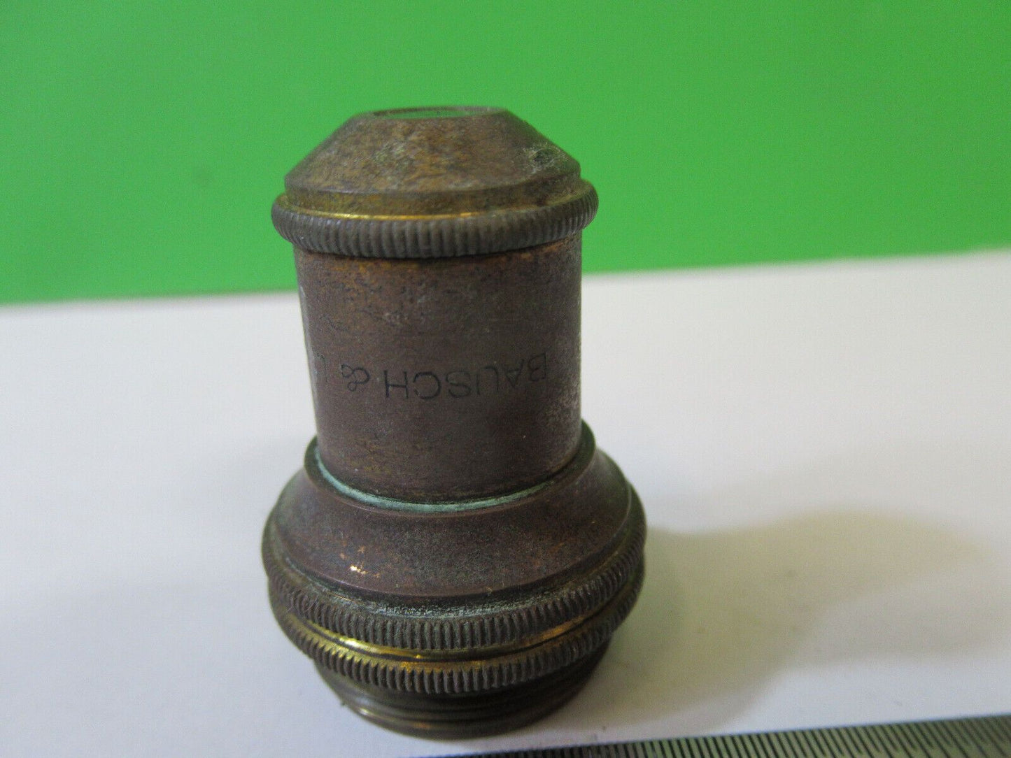 ANTIQUE BRASS BAUSCH LOMB  OBJECTIVE LENS MICROSCOPE PART AS PICTURED #22-A-57