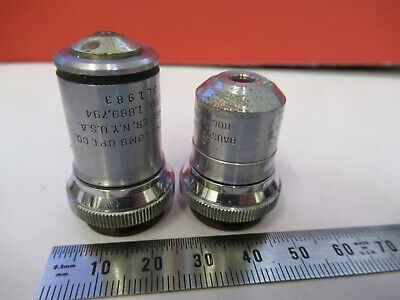 BAUSCH LOMB LOT 2 ea objective lens OPTICS MICROSCOPE PART AS PICTURED  &8Z-A-87