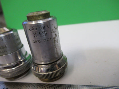 LOT 2 ea OBJECTIVES BAUSCH LOMB USA MICROSCOPE PART AS PICTURED &R4-A-53