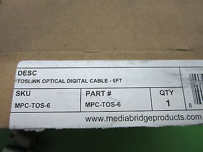 MEDIABRIDGE TOSLINK OPTICAL CABLE MPC AS IS BIN#M7-56