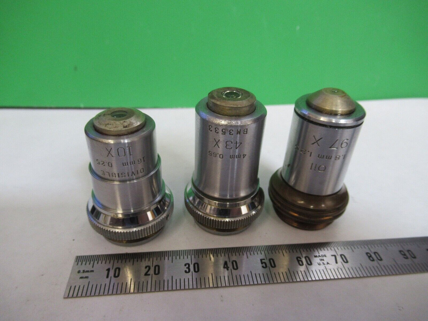 LOT OBJECTIVES BAUSCH LOMB LENSES MICROSCOPE PART AS PICTURED Z7-FT-80