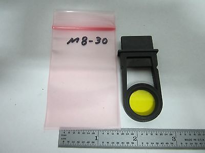 MICROSCOPE PART YELLOW FILTER SLIDE OPTICS AS IS BIN#M8-30