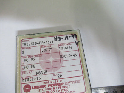 OPTICAL LASER POWER SILICON LENS INFRARED LASER OPTICS AS PICTURED H3-A-77B