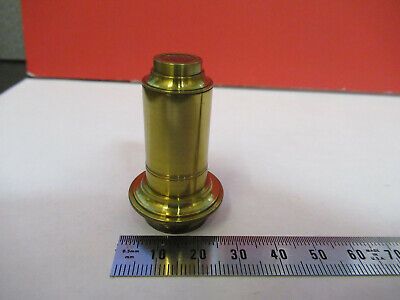 ANTIQUE BRASS LENS OPTICS OBJECTIVE MICROSCOPE PART LONDON AS PICTURED &87-FT-41