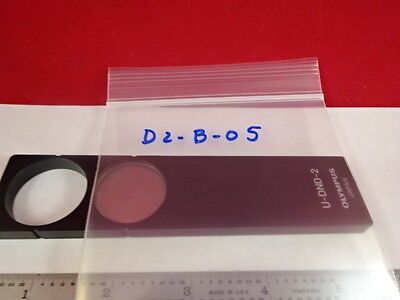 MICROSCOPE PART OLYMPUS SLIDE U-DND-2 NEUTRAL FILTER ND OPTICS AS IS B#D2-B-05