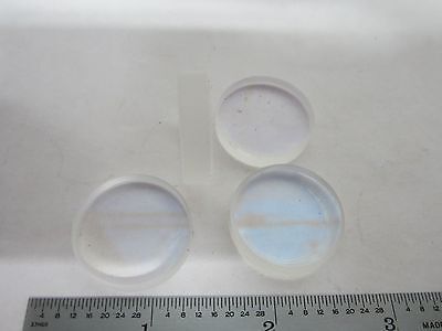 LOT 4 EA OPTICAL COATED LENSES from HP HELIUM NEON LASER OPTICS AS IS BIN#K8-16