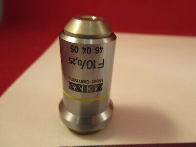 ZEISS GERMANY OBJECTIVE F 10X 460405 MICROSCOPE PART AS PICTURED &96-A-19