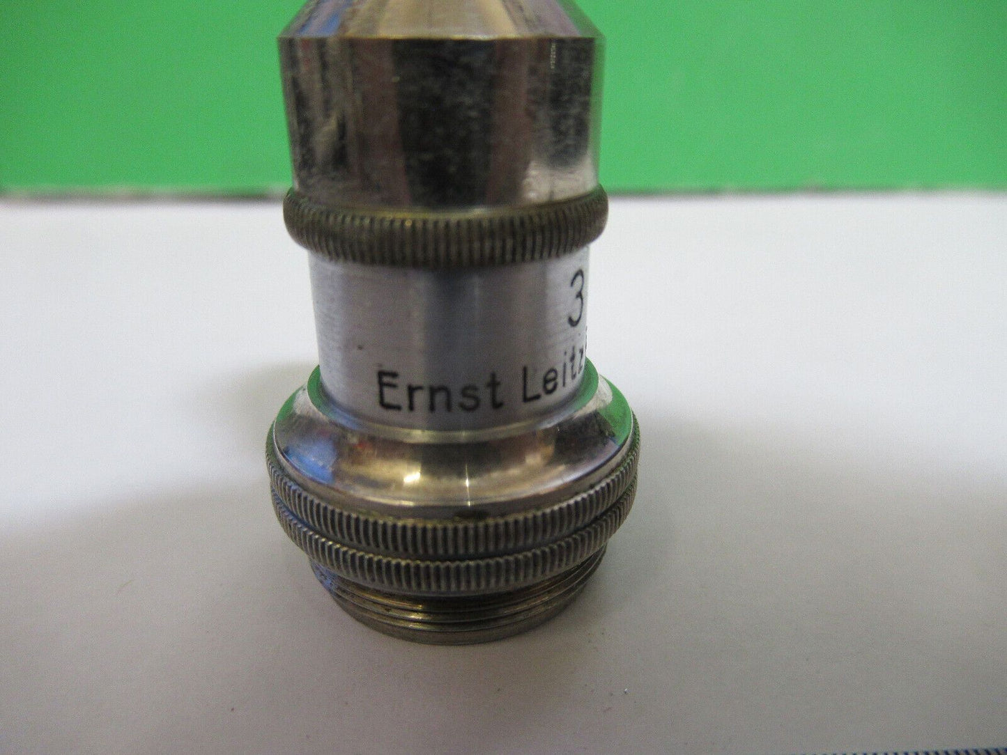 ANTIQUE BRASS ERNST LEITZ  "3"  OBJECTIVE MICROSCOPE AS PICTURED #H3-A-99