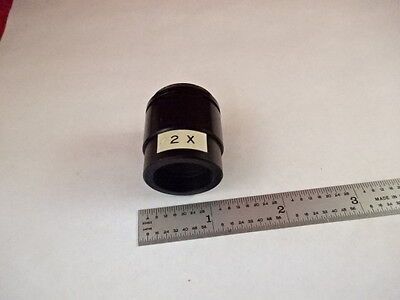 MICROSCOPE PART BRASS MOUNTED OBJECTIVE 2X OPTICS AS IS #80-41