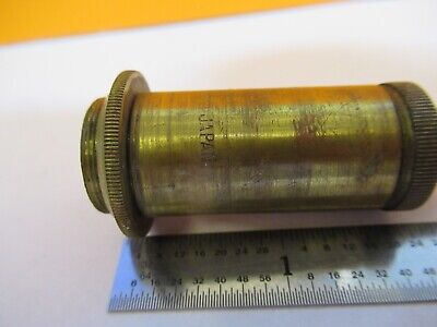 ANTIQUE JAPAN RARE BRASS OBJECTIVE UNKNOWN MICROSCOPE PART AS PICTURED &7B-B-41