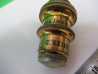 ANTIQUE BRASS CARL ZEISS 1/12 OBJECTIVE MICROSCOPE PART AS PICTURED F3-B-28