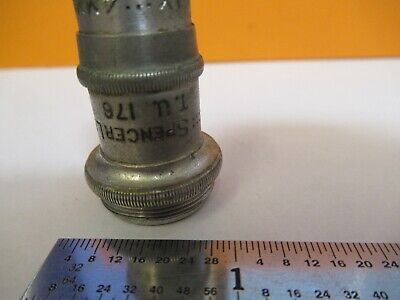 ANTIQUE BRASS SPENCER 4mm OBJECTIVE MICROSCOPE PART AS PICTURED &7B-B-16