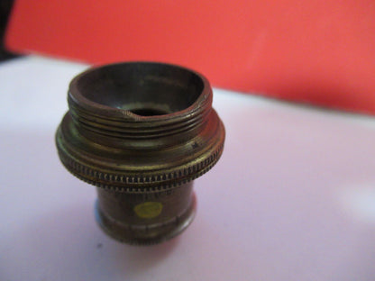 ANTIQUE BRASS OBJECTIVE BAUSCH LOMB 1/4 1IN MICROSCOPE OPTICS AS PICTURED Q2-41