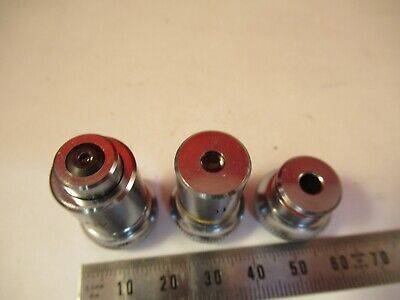 LOT 3 EA MINI OBJECTIVES OPTICS MICROSCOPE PART AS PICTURED &P7-B-02