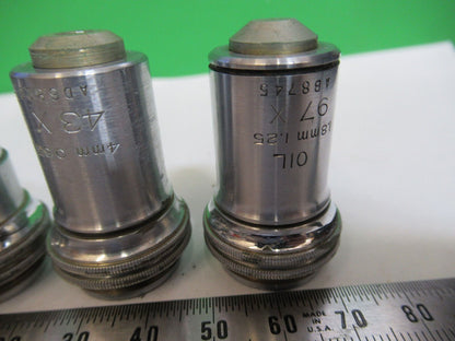 BAUSCH LOMB OBJECTIVE LOT 3 EA OPTICS MICROSCOPE PART AS PICTURED &H9-A-70