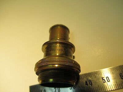 ANTIQUE BRASS OBJECTIVE BAUSCH LOMB 1/12 OPTICS MICROSCOPE as pictured &14-C-02