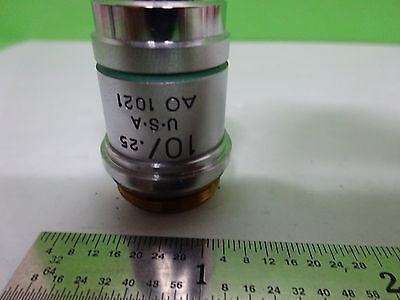 MICROSCOPE PART OBJECTIVE AO 10X ACHROMAT AMERICAN OPTICS AS IS  BIN#W3-35