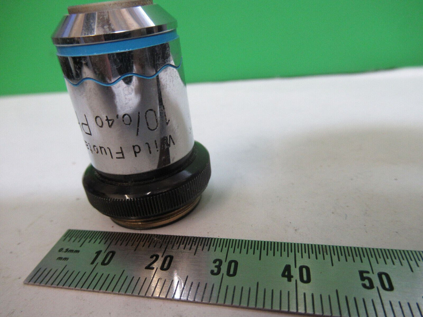 WILD HEERBRUGG OBJECTIVE PHASE FLUOTAR 10X MICROSCOPE PART AS PICTURED Z1-A-169