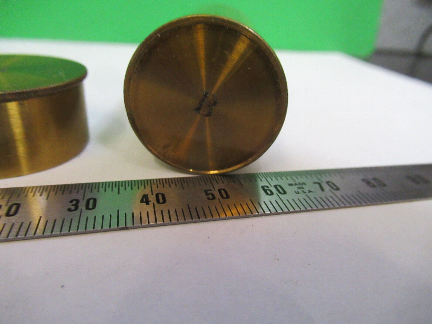 ANTIQUE BRASS ZEISS "B" CANISTER OBJECTIVE MICROSCOPE PART AS PICTURED P2-B-91