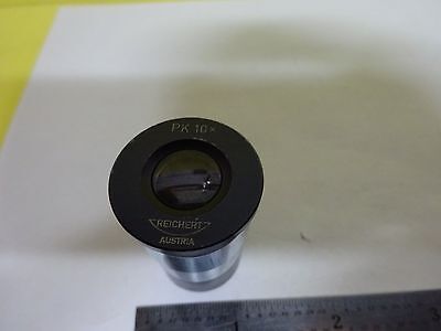 OPTICAL MICROSCOPE PART REICHERT AUSTRIA EYEPIECE PK 10X OPTICS AS IS BIN#X2-26