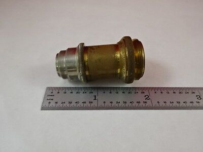 MICROSCOPE PART ANTIQUE BRASS OBJECTIVE LEITZ GERMANY 7 OPTICS AS IS N5-A-12