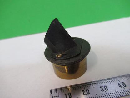 ANTIQUE BRASS EYEPIECE PRISM LENS RARE MICROSCOPE PART AS PICTURED &R6-A-07