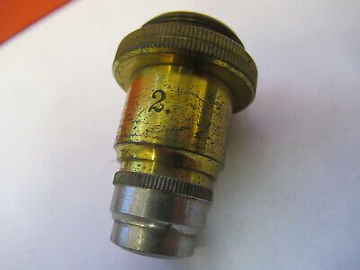 ANTIQUE SEIBERT WETZLAR OBJECTIVE  "2" MICROSCOPE PART AS PICTURED &8z-a-106