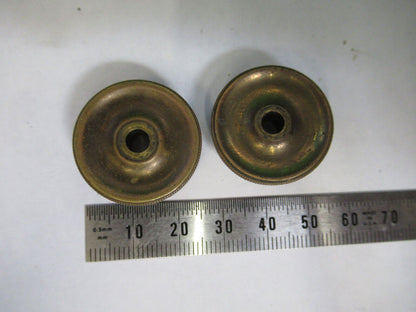 ANTIQUE BAUSCH LOMB BRASS KNOBS PAIR MICROSCOPE PART AS PICTURED &75-B-06