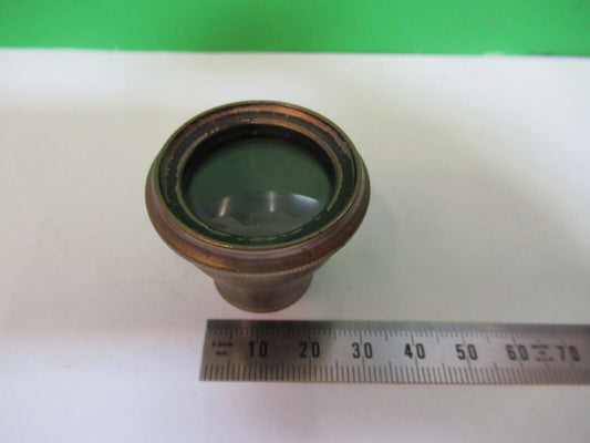 ANTIQUE BRASS UK OCULAR ? CONDENSER ? LENS MICROSCOPE PART as pictured P2-B-60