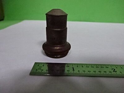 MICROSCOPE PART VINTAGE BRASS OBJECTIVE SPENCER 10X OPTICS AS IS #AE-07