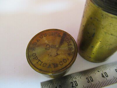 ANTIQUE BAUSCH LOMB BRASS EMPTY OBJECTIVE CAN MICROSCOPE PART AS PIC &nB7-A-29