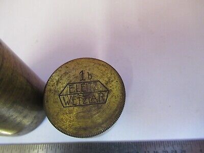 ANTIQUE BRASS EMPTY OBJECTIVE CAN E. LEITZ 1b MICROSCOPE PART AS PIC &Q1-A-61